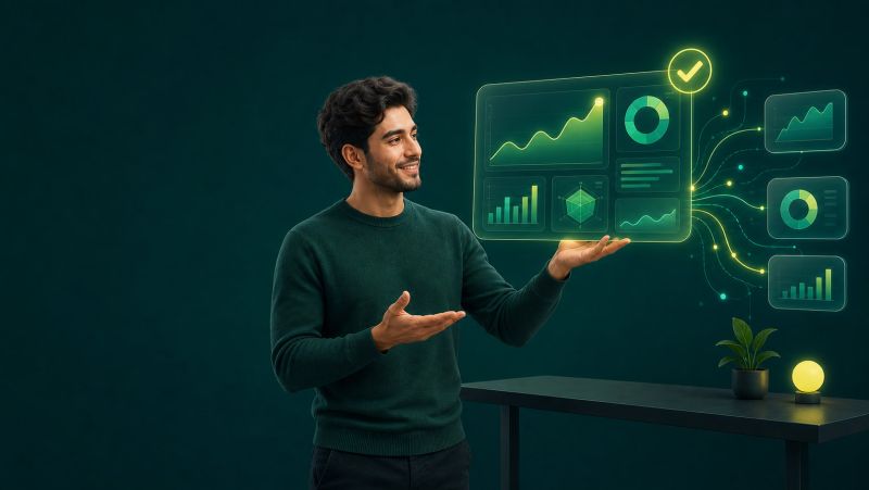 Person showing a professional report with Lime Pilot